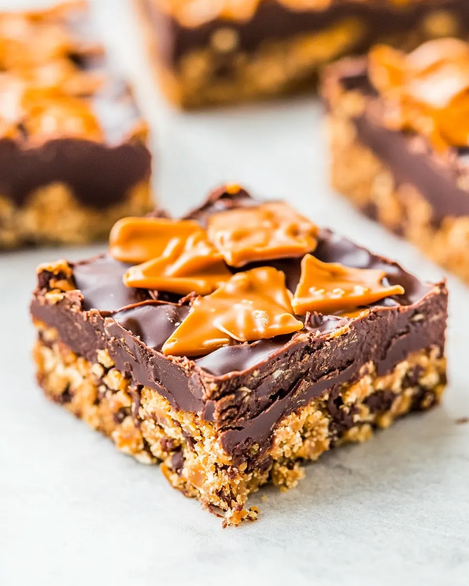 Classic Chewy Chocolate Peanut Butter Butterfinger Bars image
