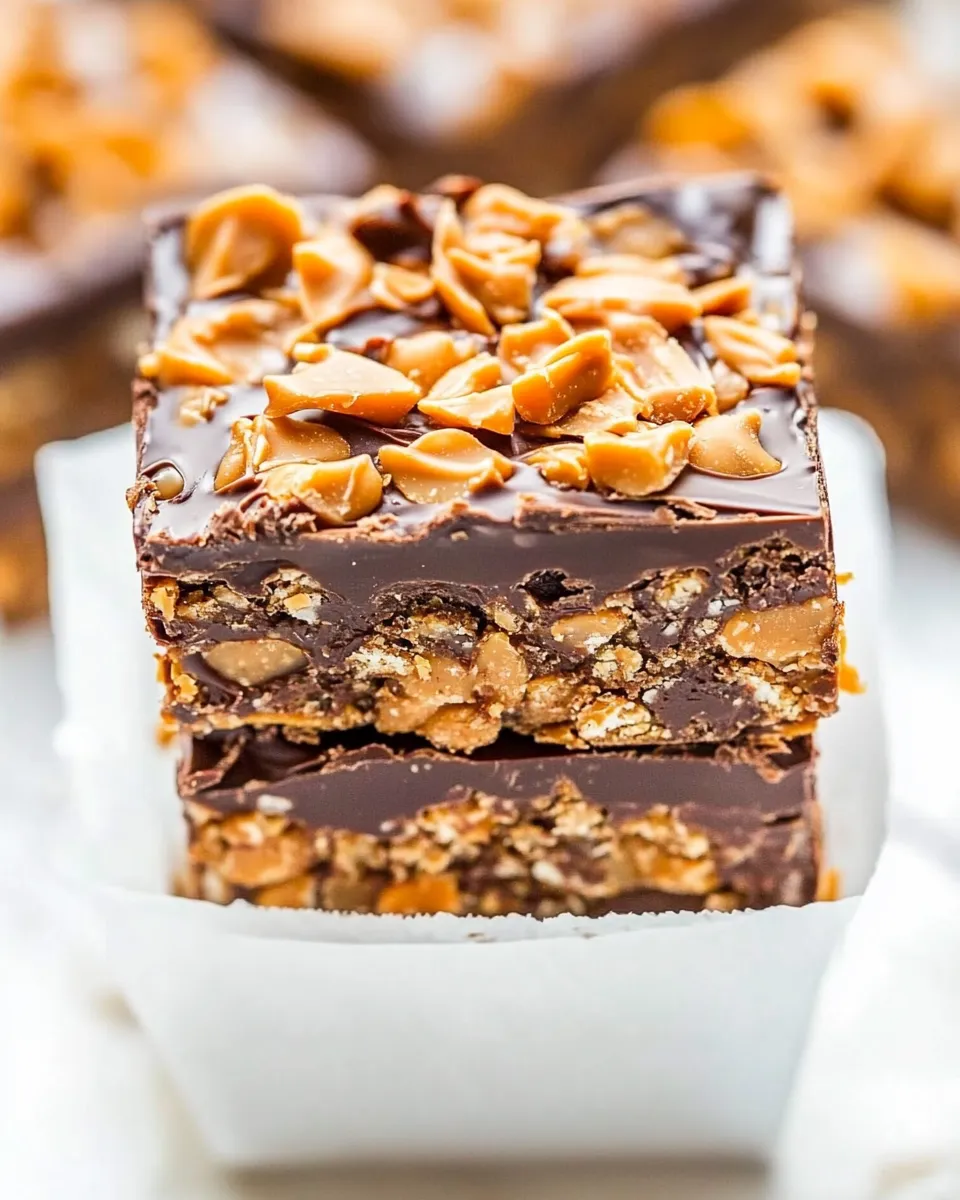 Easy Chewy Chocolate Peanut Butter Butterfinger Bars picture