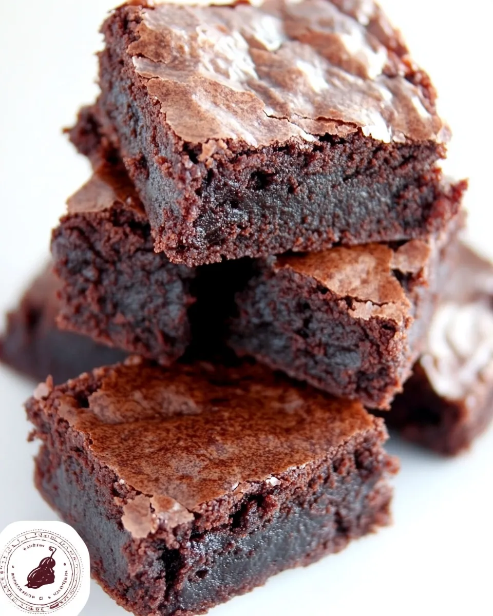 Delicious Chewy, Fudgy Triple-Chocolate Brownies shot