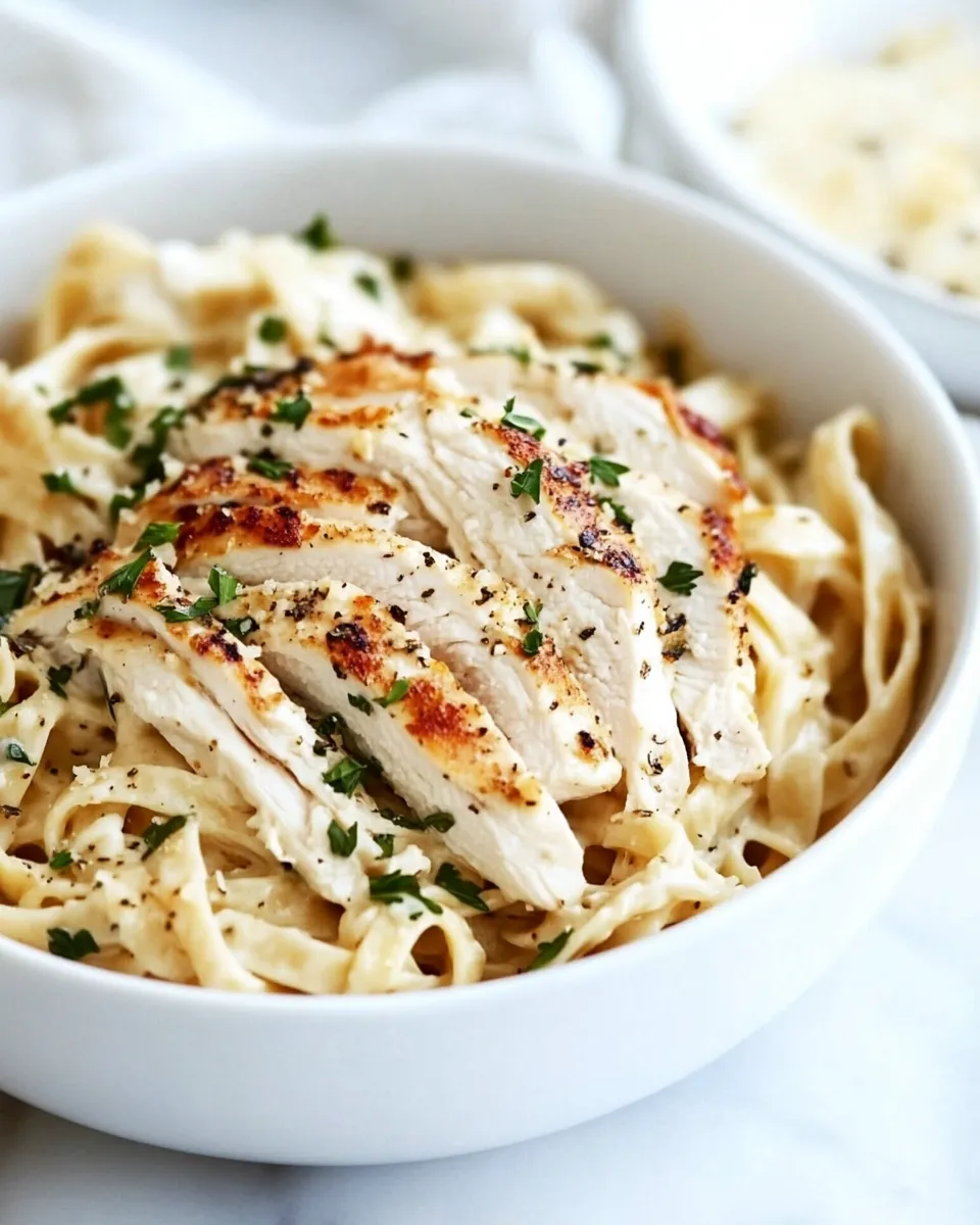 Classic Chicken Alfredo dish photo