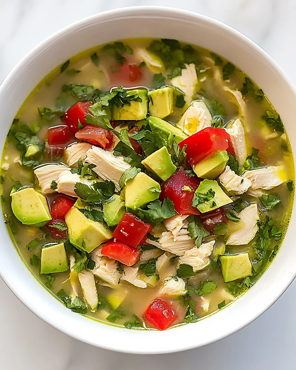 Delicious Chicken Avocado Soup shot