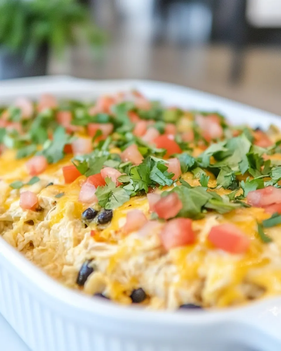 Delicious Chicken Burrito Casserole shot