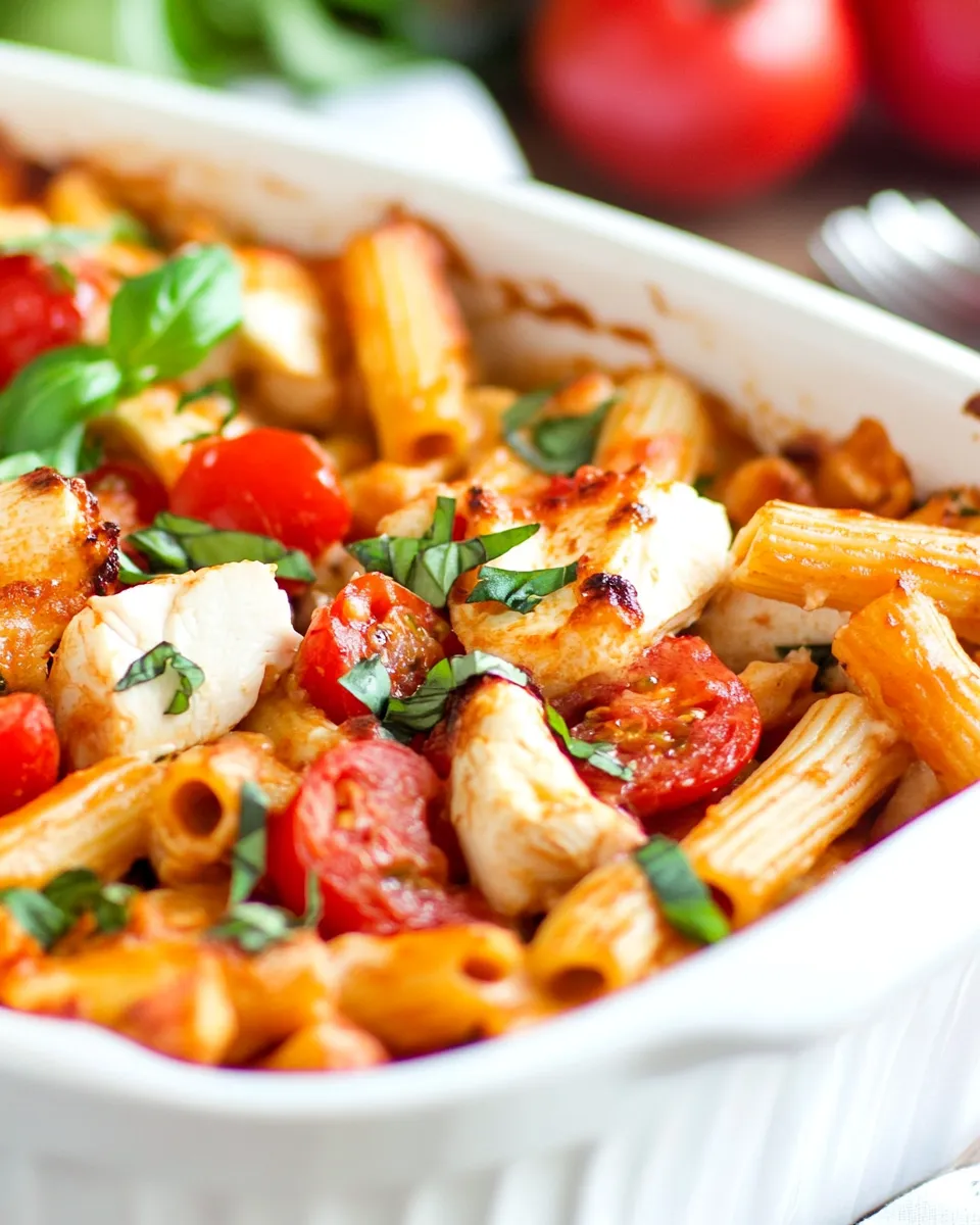 Classic Chicken Caprese Pasta Casserole image