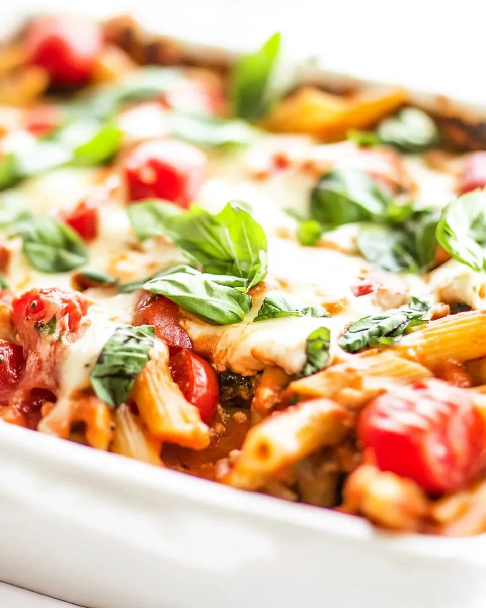 Easy Chicken Caprese Pasta Casserole picture