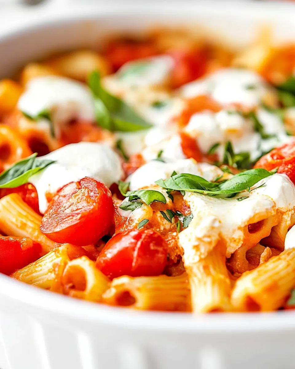 Delicious Chicken Caprese Pasta Casserole shot