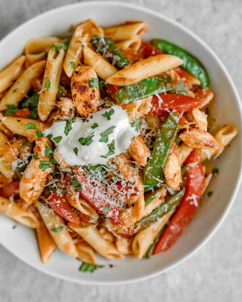 Delicious Chicken Fajita Pasta shot