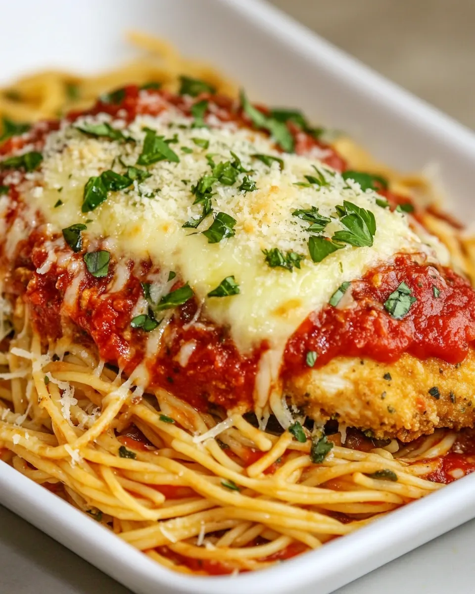 Easy Chicken Parmesan and Spaghetti Marinara recipe photo