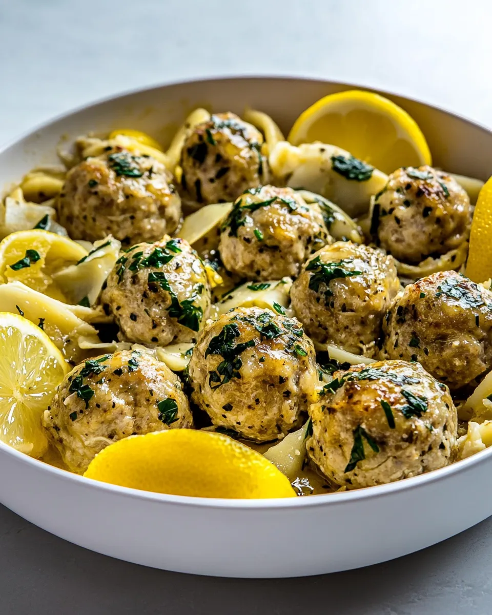 Delicious Chicken Piccata Meatballs shot