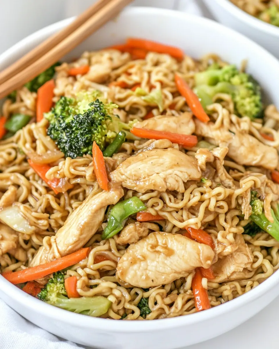 Easy Chicken Ramen Stir-Fry dish photo