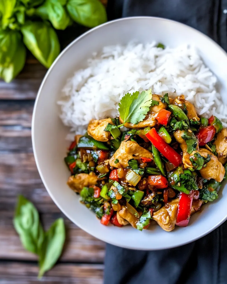 Classic Chicken Stir-Fry With Coriander And Spicy Sweet Sauce image