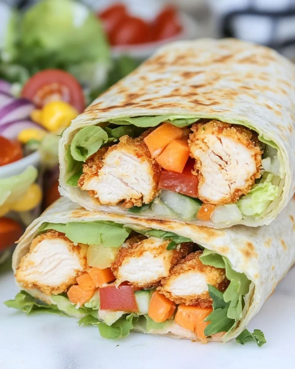 Delicious Chicken Tender Wraps shot