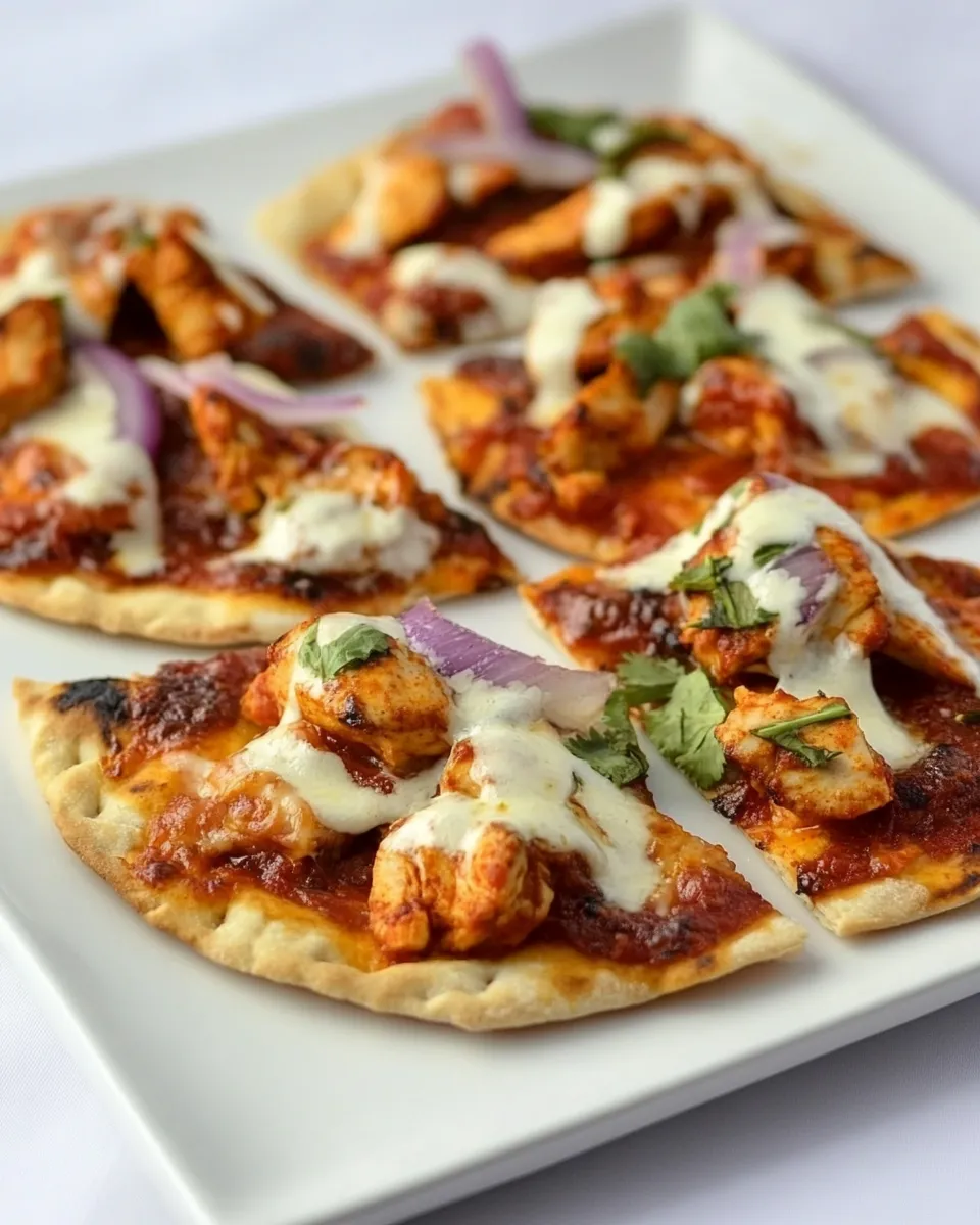 Easy Chicken Tikka Pizzas recipe image