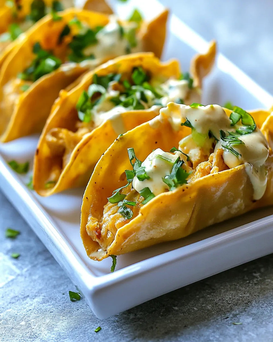 Homemade Chicken Wonton Tacos photo