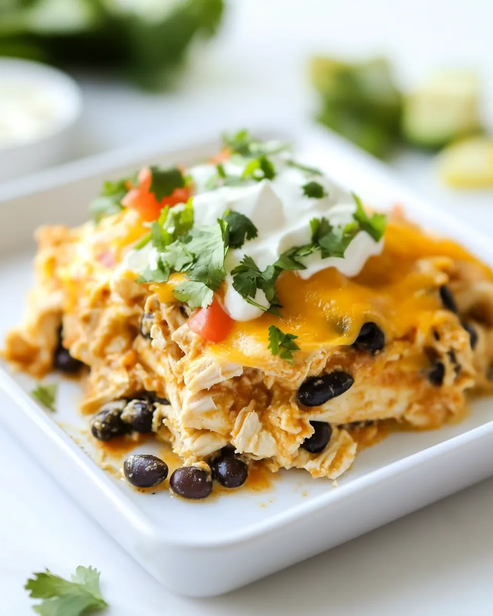 Classic Chicken and Black Bean Enchilada Casserole image