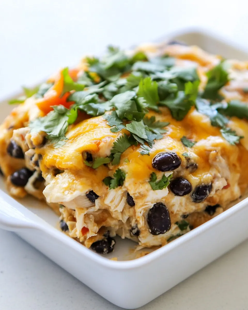 Easy Chicken and Black Bean Enchilada Casserole picture