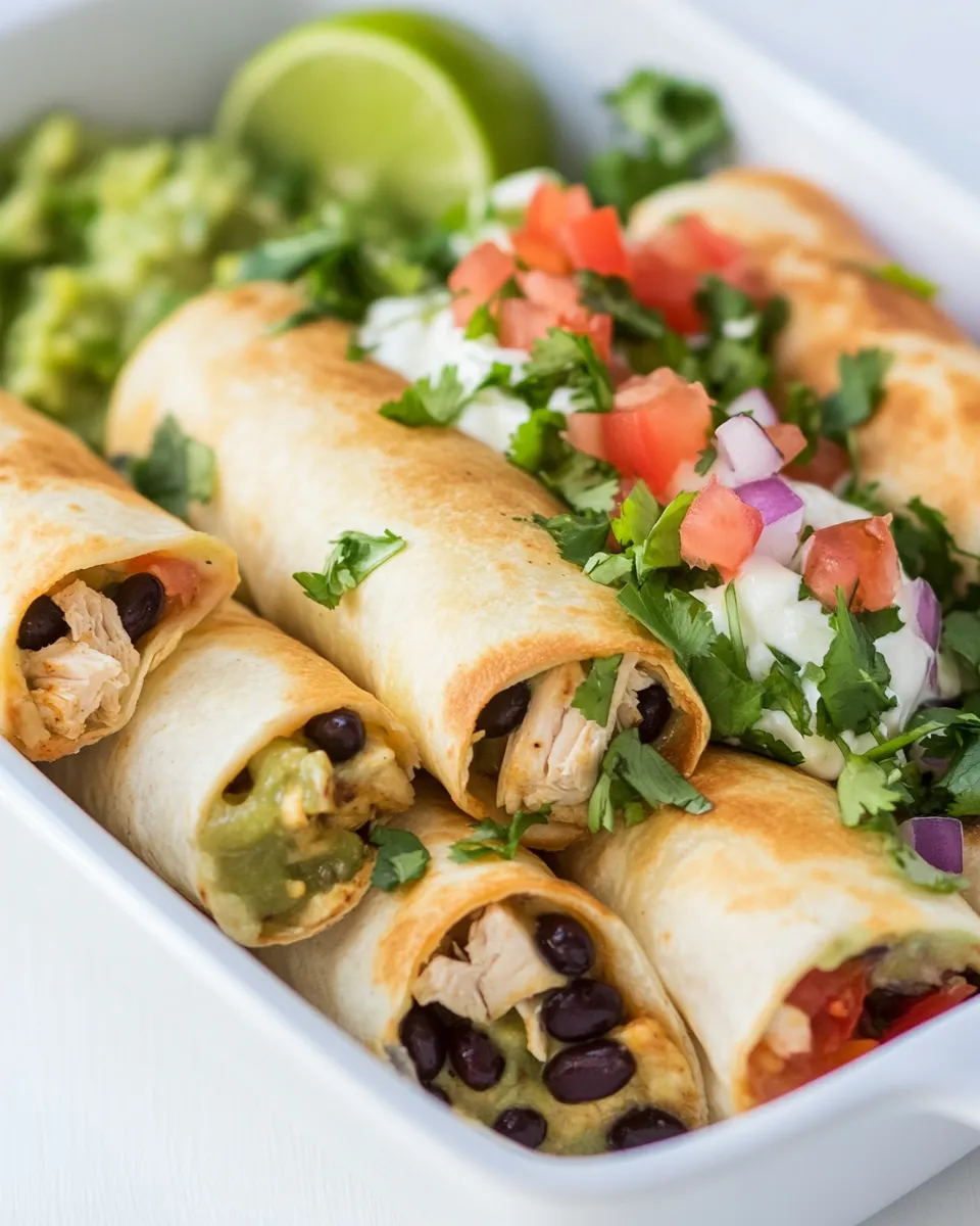 Classic Chicken and Black Bean Flautas image