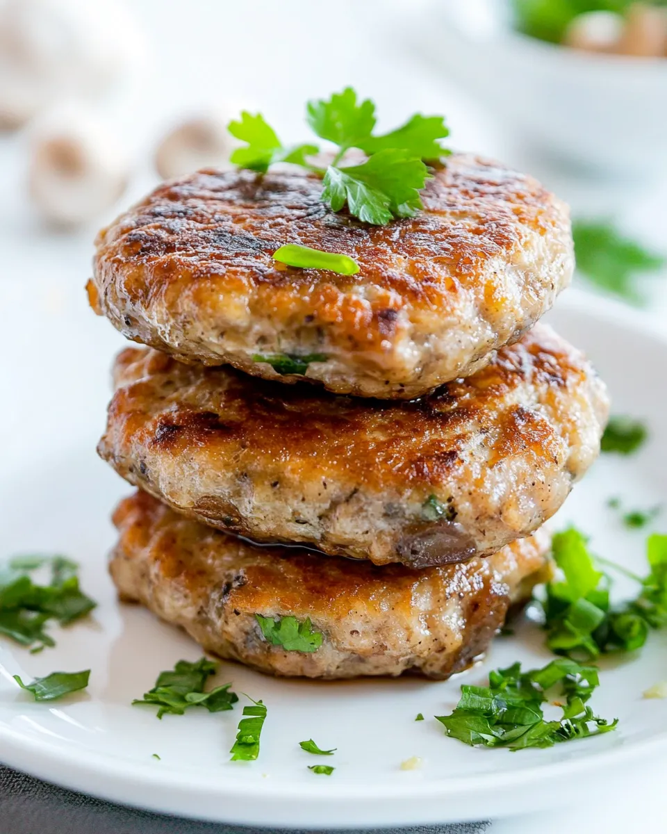 Delicious Chicken and Mushroom Patties (Kotlety) shot