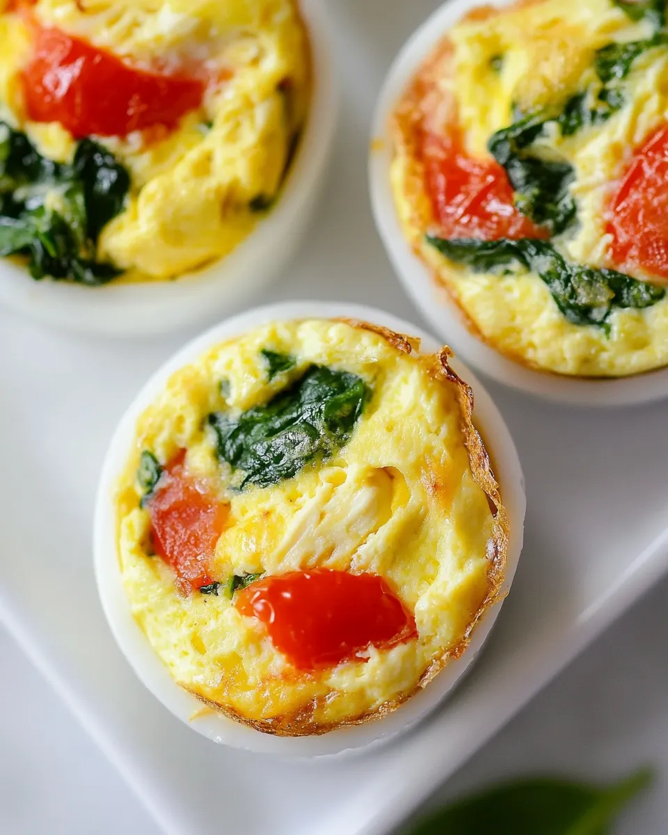 Delicious Chicken and Spinach Egg Cups shot