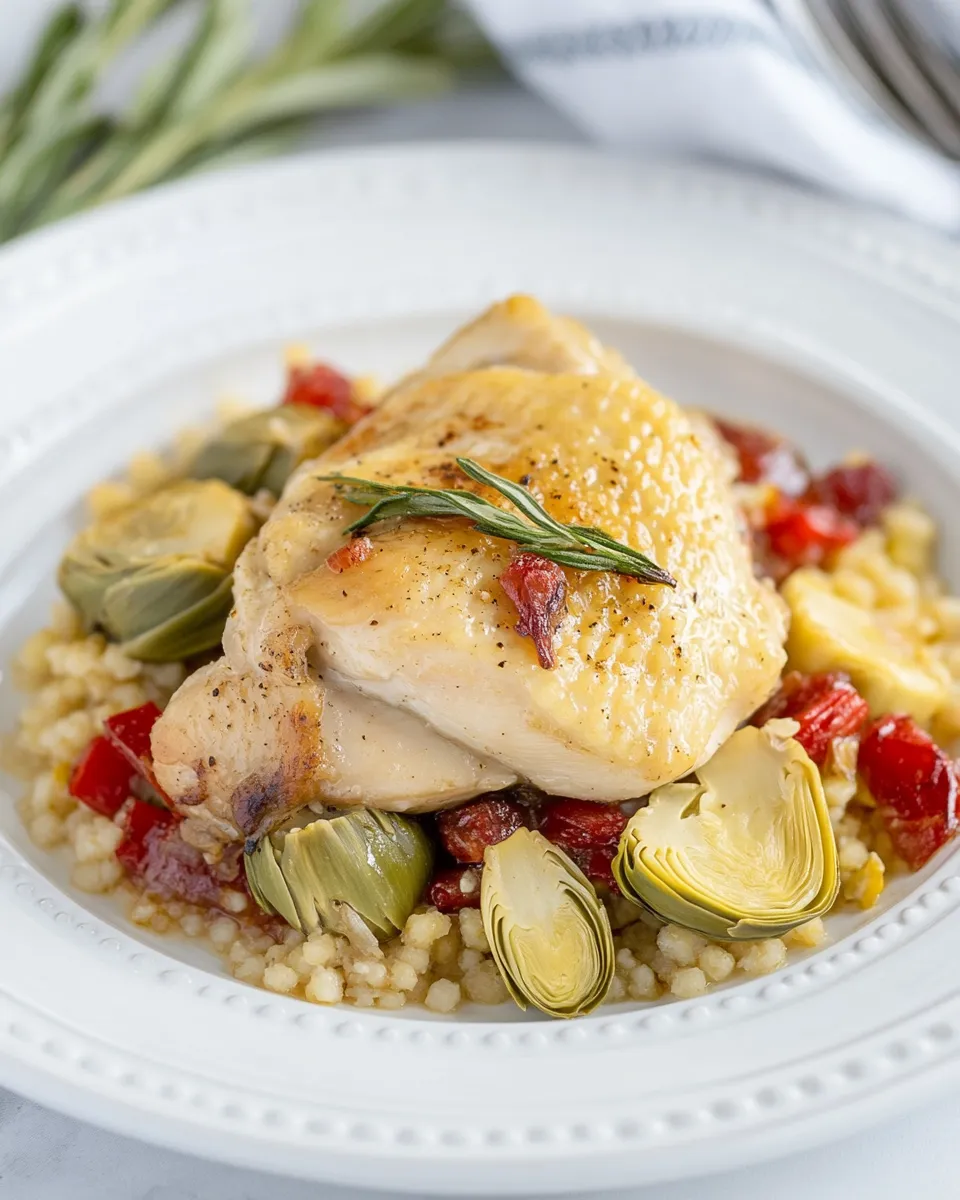 Healthy Chicken with Artichokes and Israeli Couscous picture