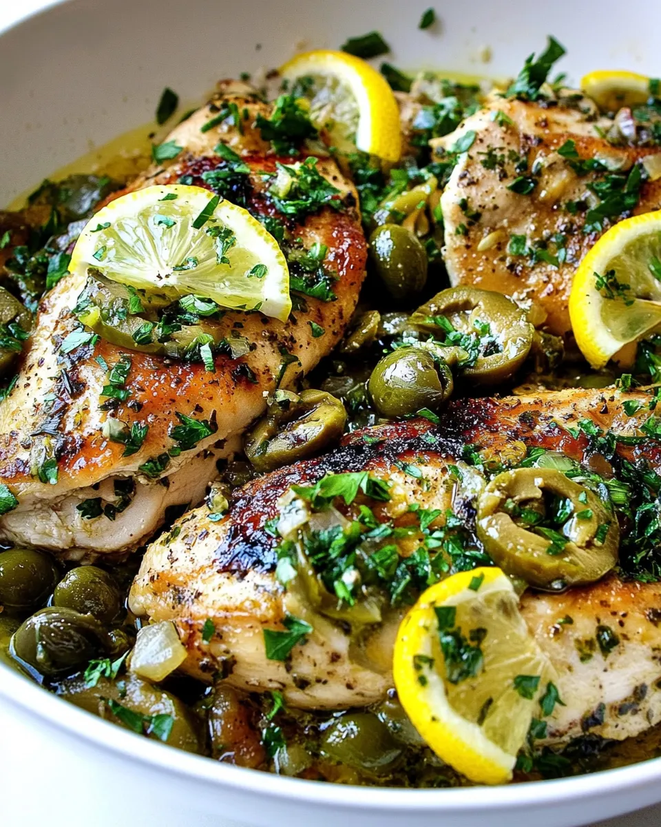 Homemade Chicken with Lemon, Green Olives, and Capers recipe image