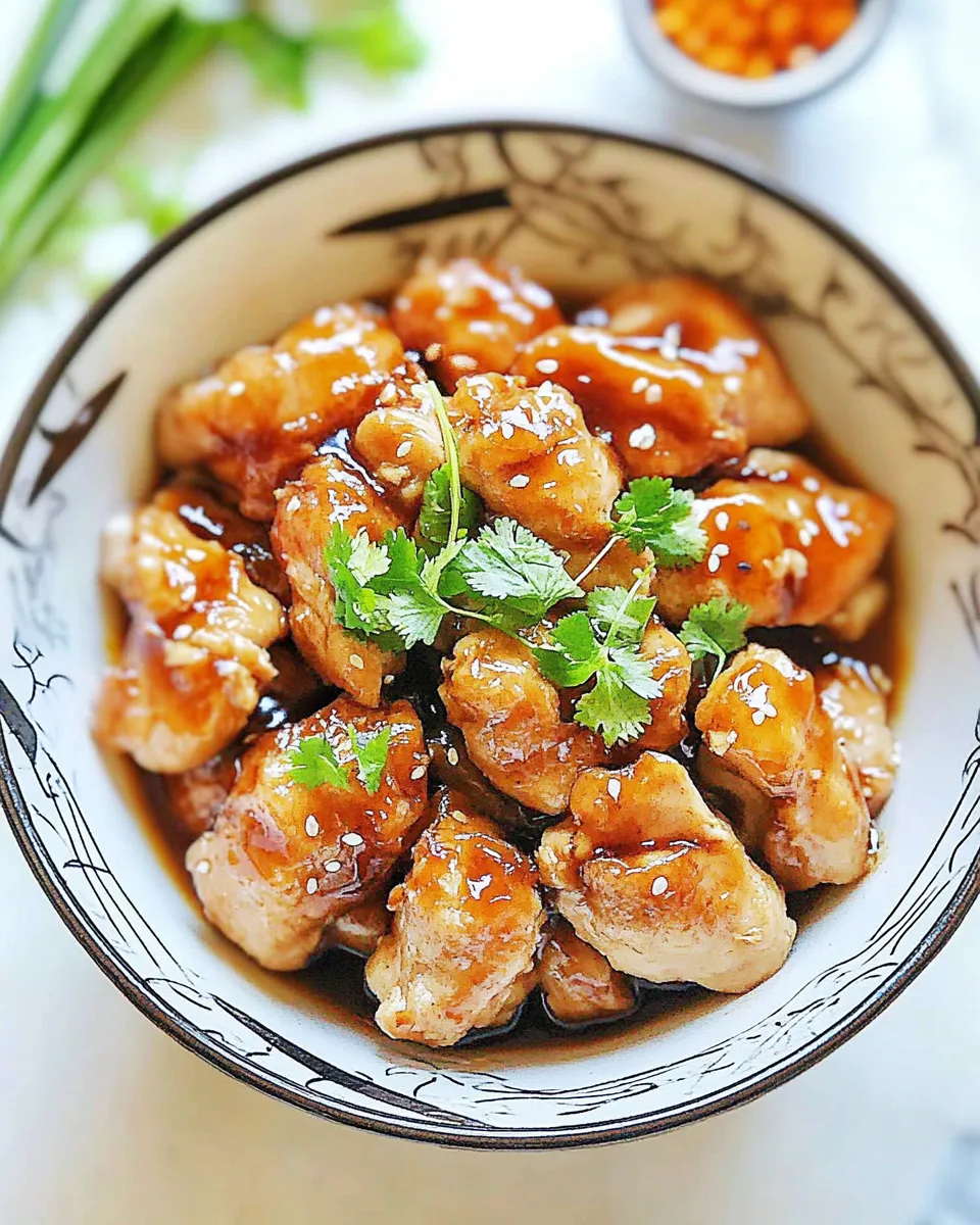 Classic Chinese Mandarin Chicken shot