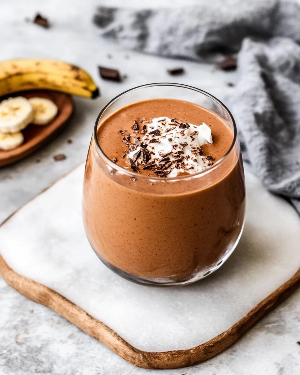 Homemade Chocolate Banana Smoothie With Cayenne recipe photo
