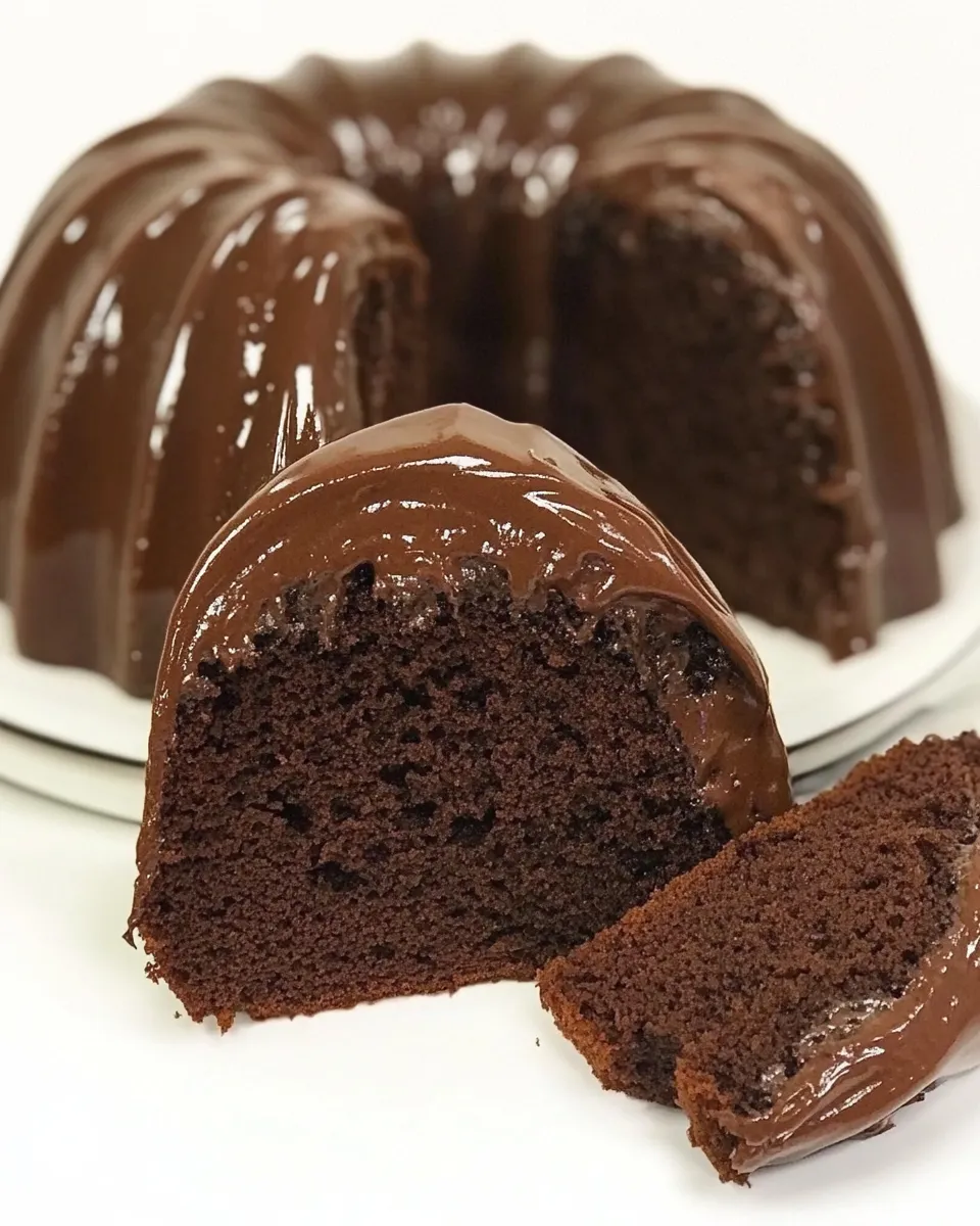 Classic Chocolate Bundt Cake with Chocolate Fudge Icing image