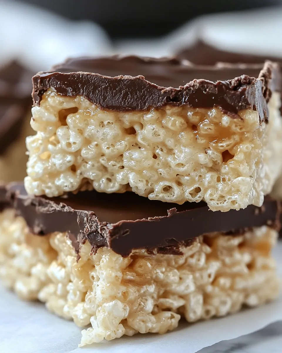 Classic Chocolate Caramel Rice Krispie Treats image