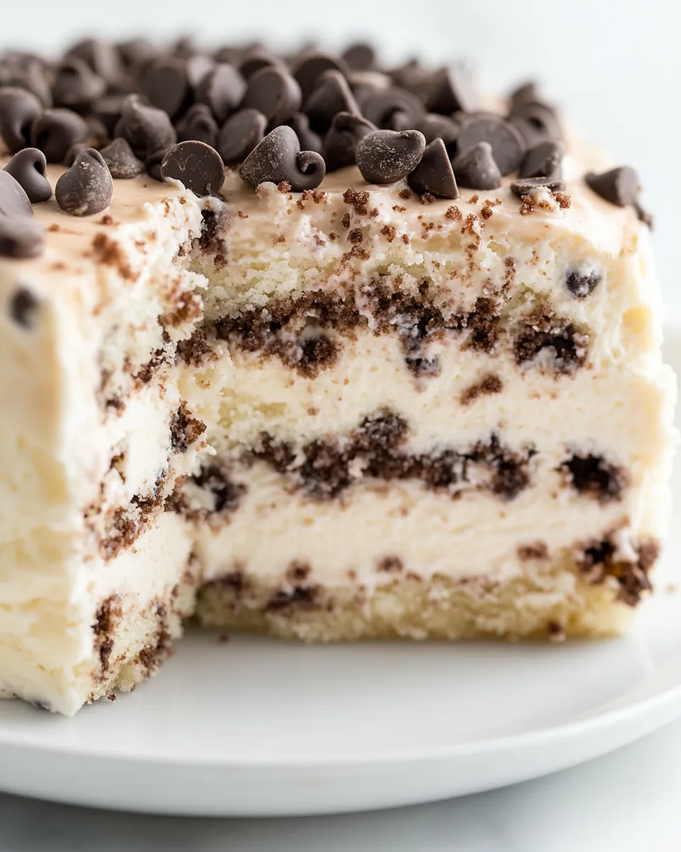 Delicious Chocolate Chip Cheesecake Cake shot