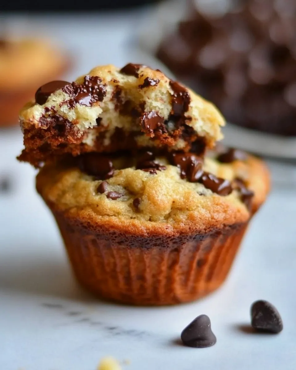 Delicious Chocolate Chip Cookie Banana Muffins shot