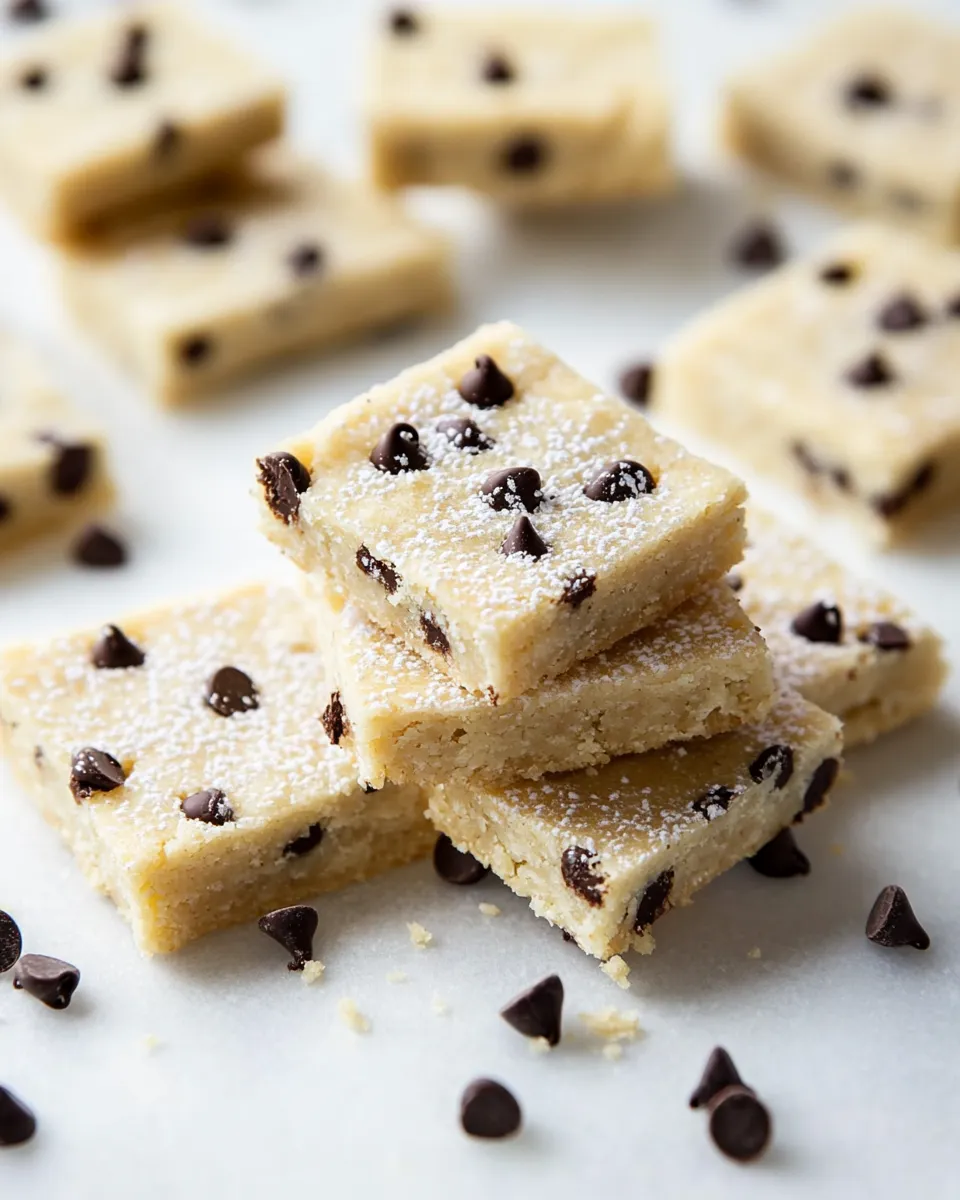 Homemade Chocolate Chip Shortbread Cookie Bars photo