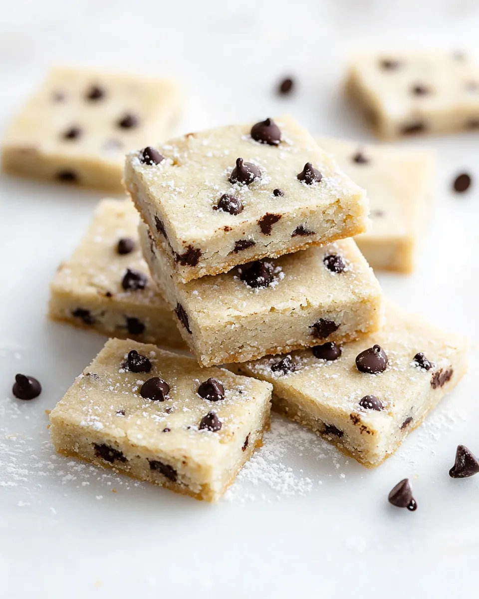 Easy Chocolate Chip Shortbread Cookie Bars recipe photo