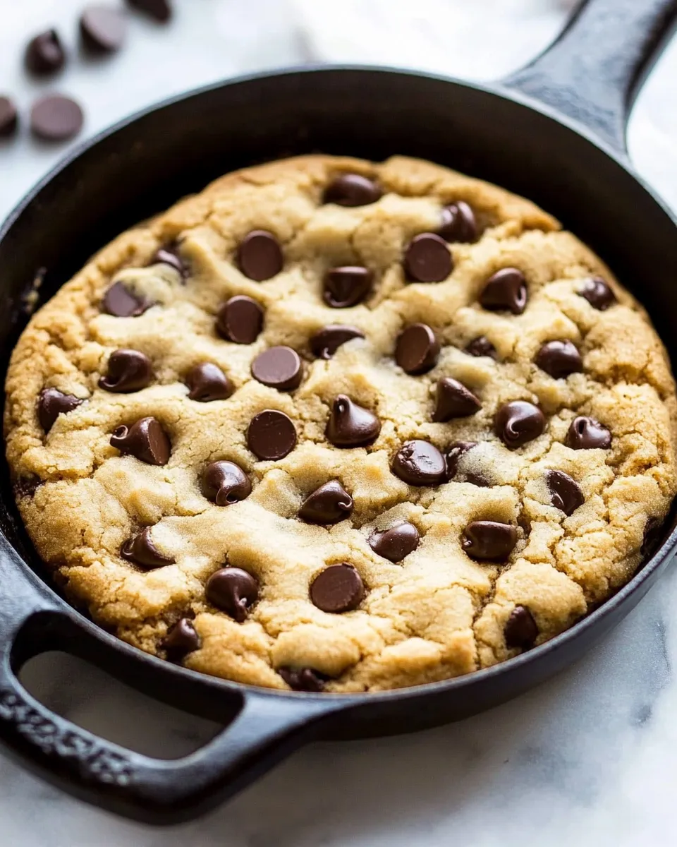 Homemade Chocolate Chip Skillet Cookie photo