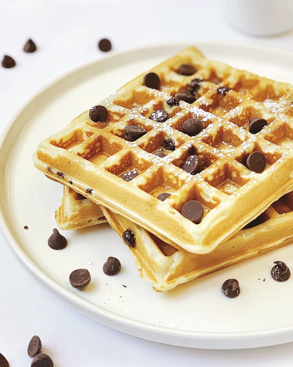 Delicious Chocolate Chip Waffles Recipe shot