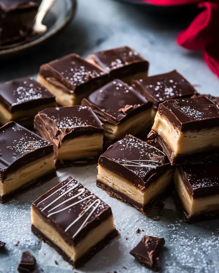 Amazing Chocolate Covered Brown Butter Millionaires Bars. food shot