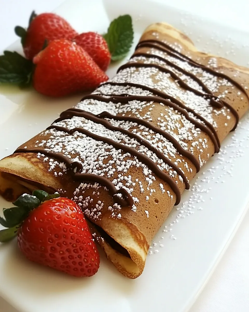 Easy Chocolate Crepes with Strawberries recipe photo