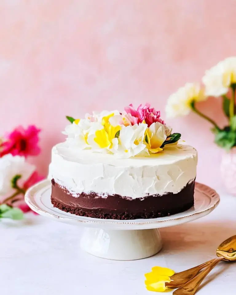 Quick Chocolate Layered Zebra Mousse Cake. dish image