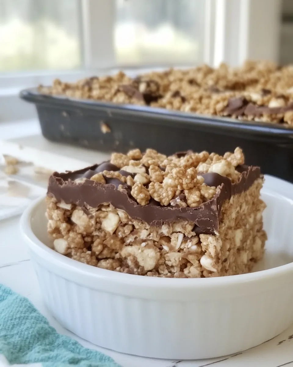 Delicious Chocolate Nutter Butter Crispy Treats shot
