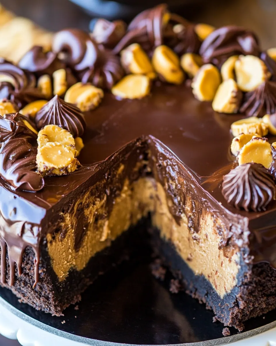 Classic Chocolate Peanut Butter Cup Cheesecake image