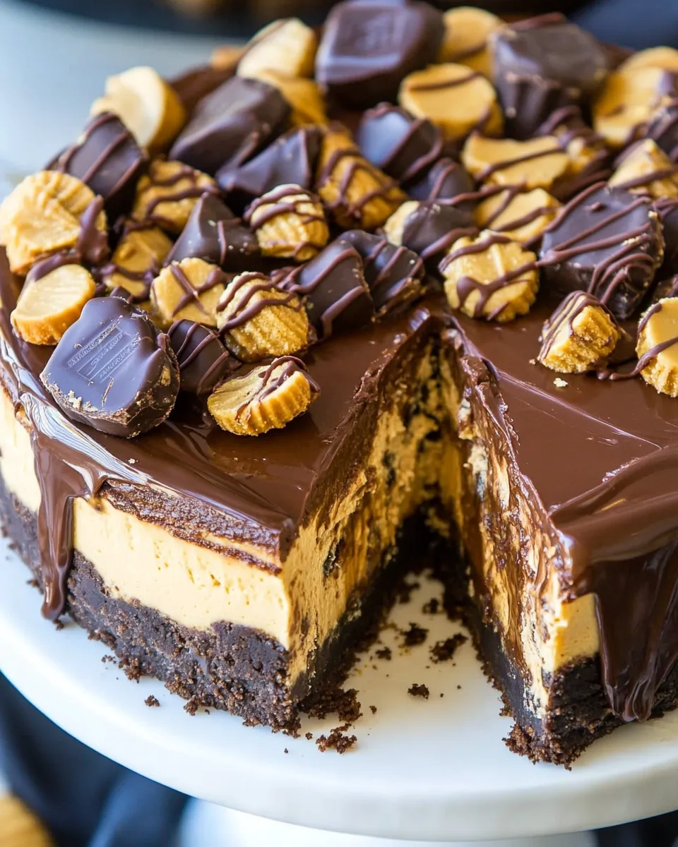 Easy Chocolate Peanut Butter Cup Cheesecake recipe photo