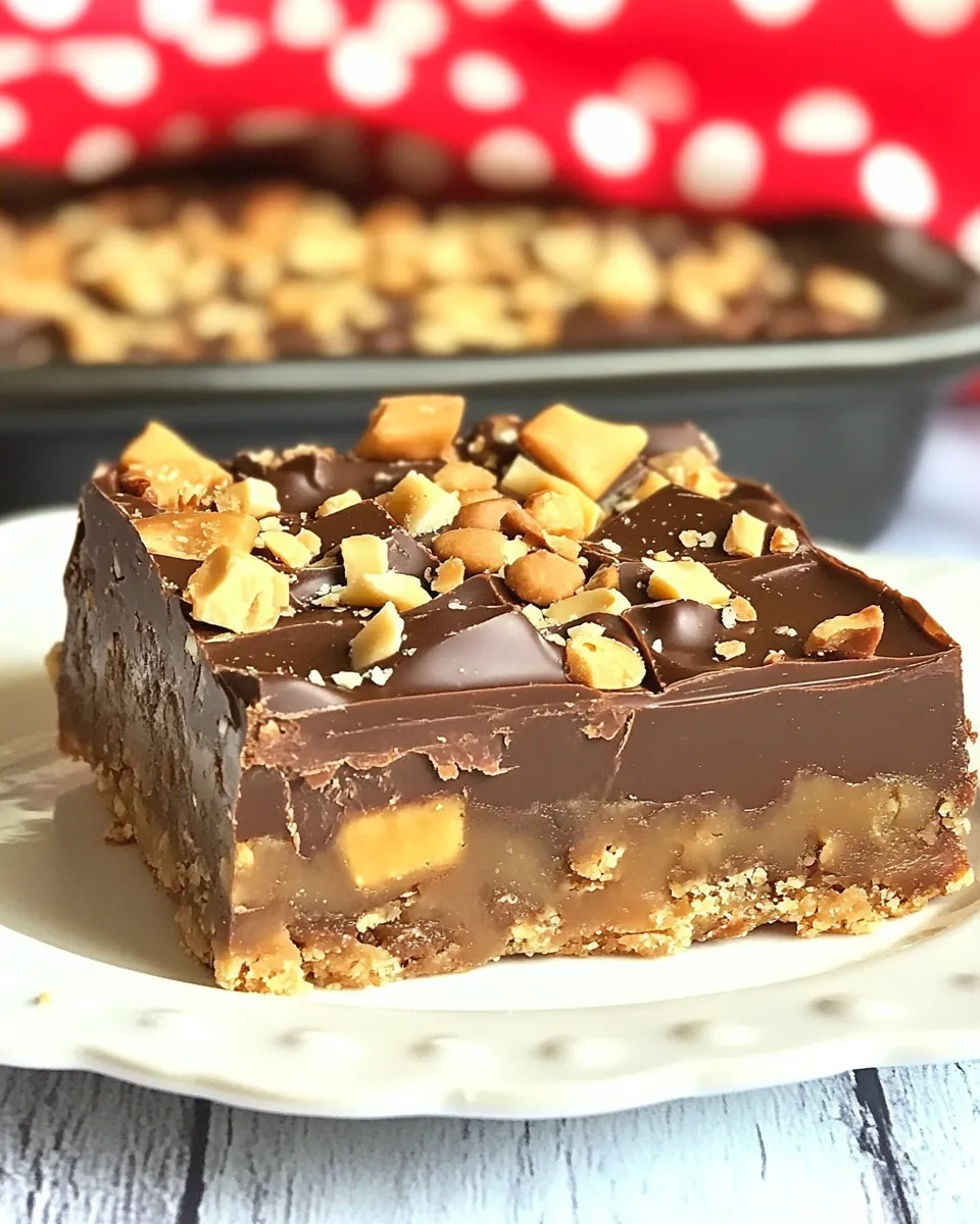 Classic Chocolate Peanut Butter Toffee Bars image