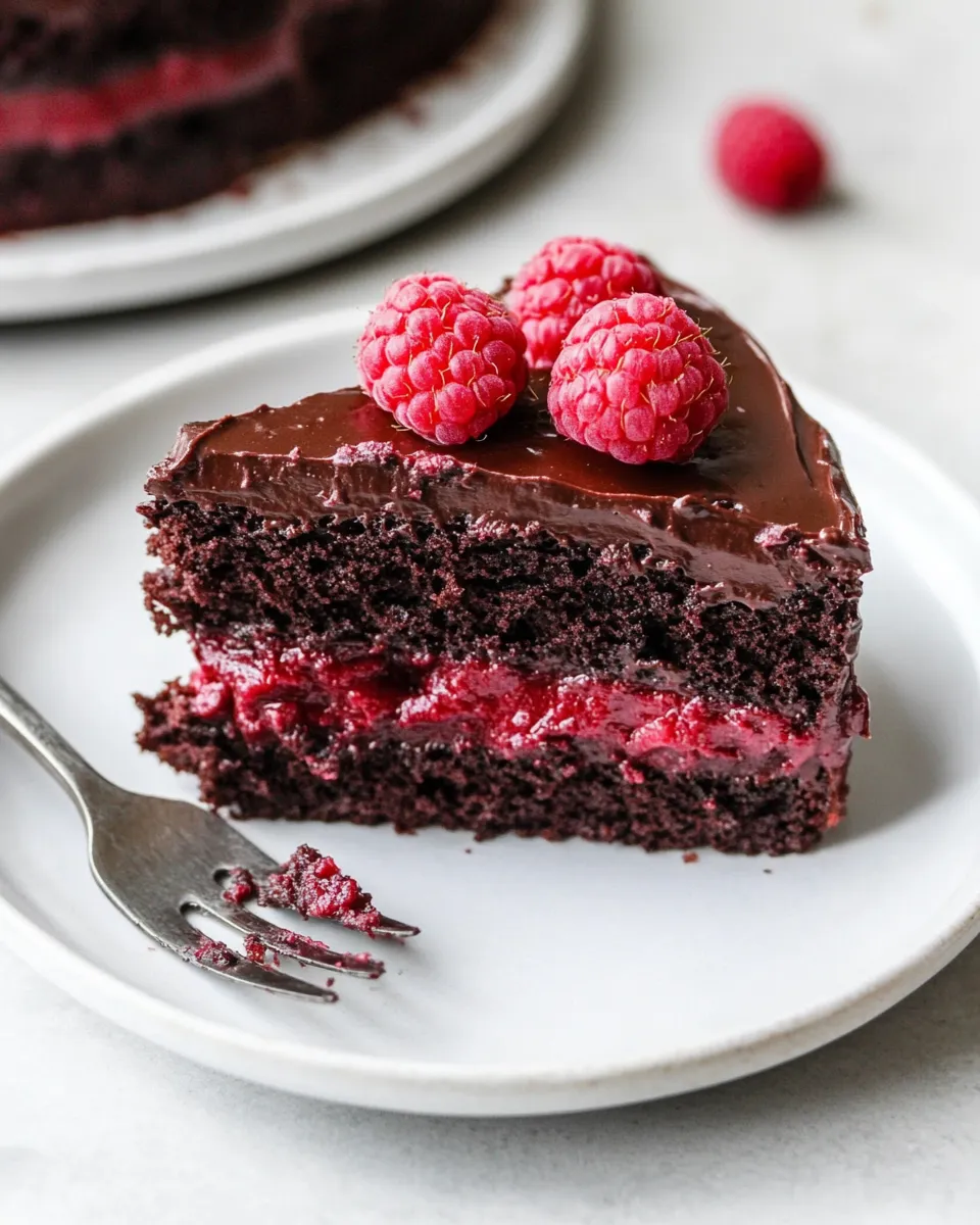 Delicious Chocolate Raspberry Cake shot