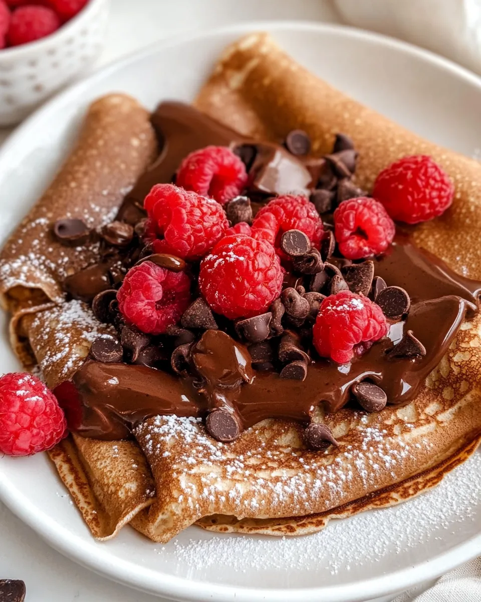 Homemade Chocolate Raspberry Crepes photo