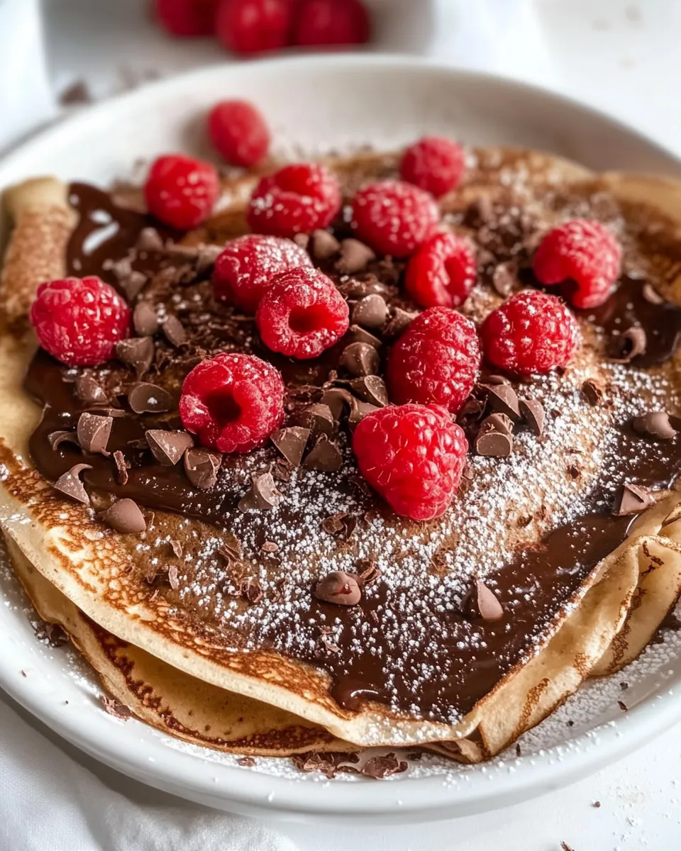 Delicious Chocolate Raspberry Crepes shot