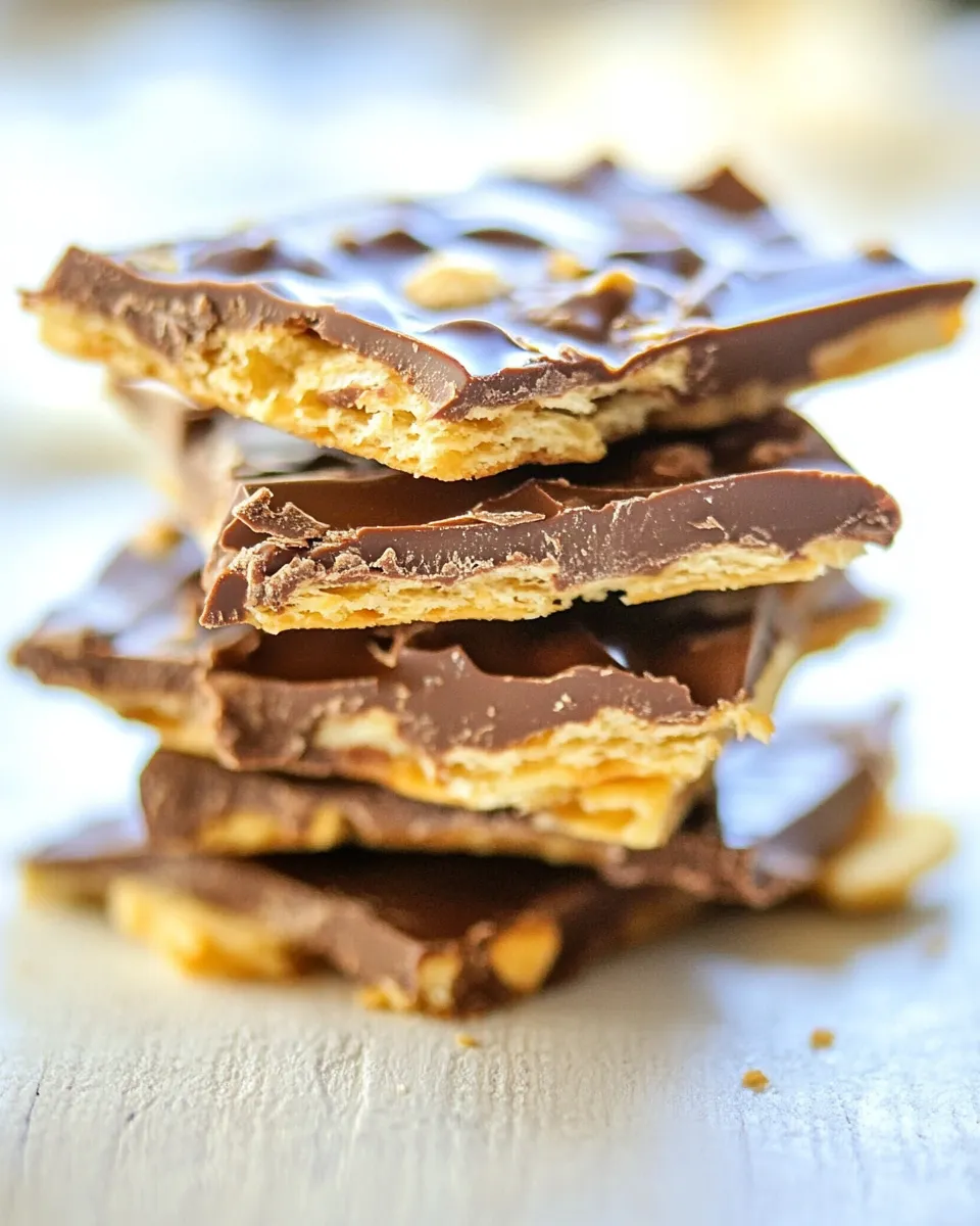Delicious Chocolate Saltine Toffee shot