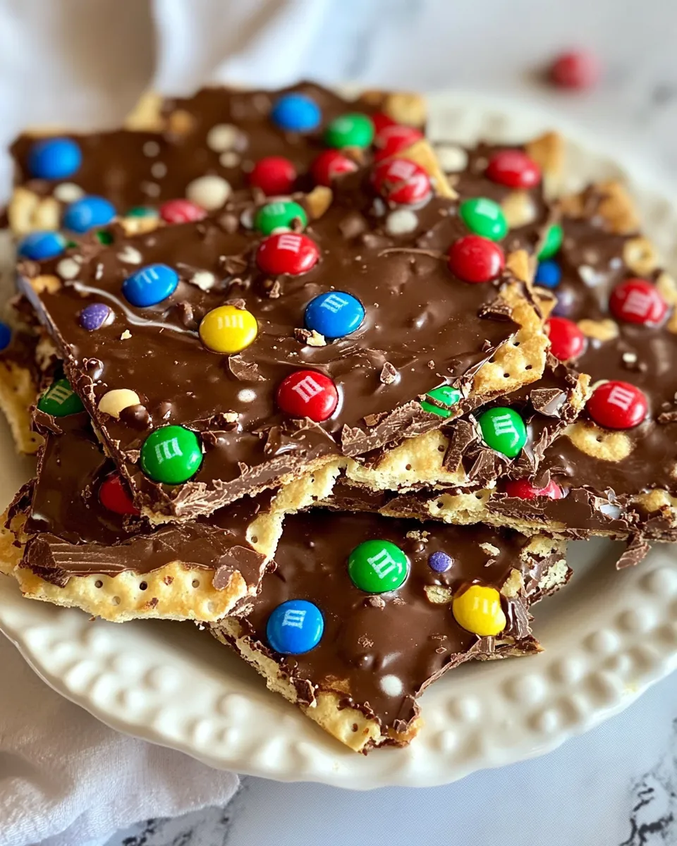 Classic Chocolate Saltine Toffee with M&Ms image