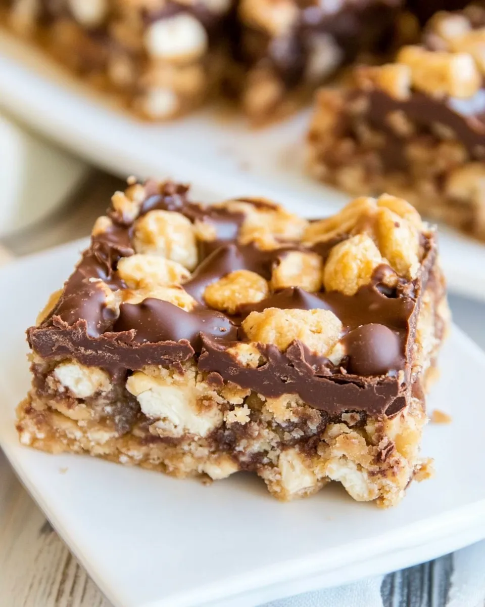 Delicious Chocolate and Peanut Graham Bars shot