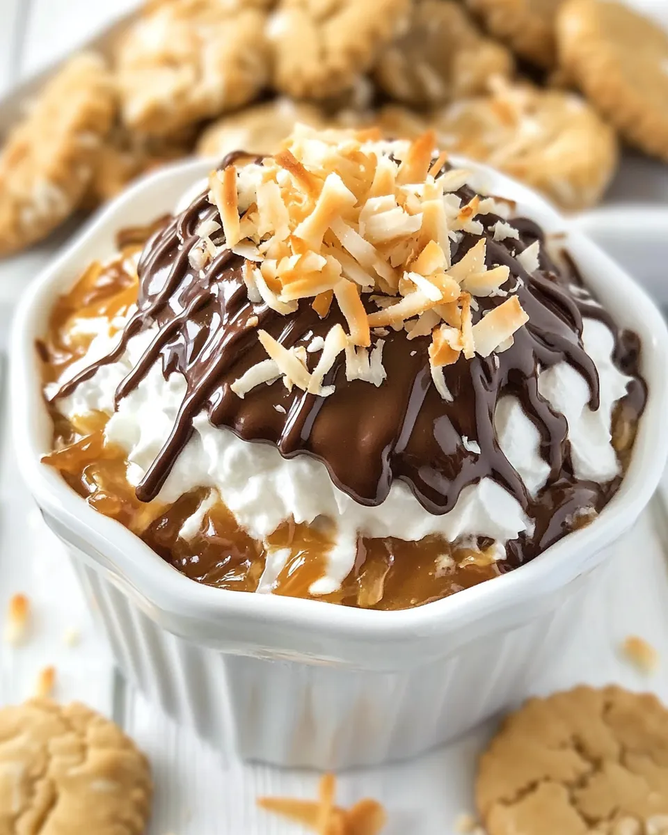 Homemade Coconut Chocolate Caramel Cookie Dip recipe photo