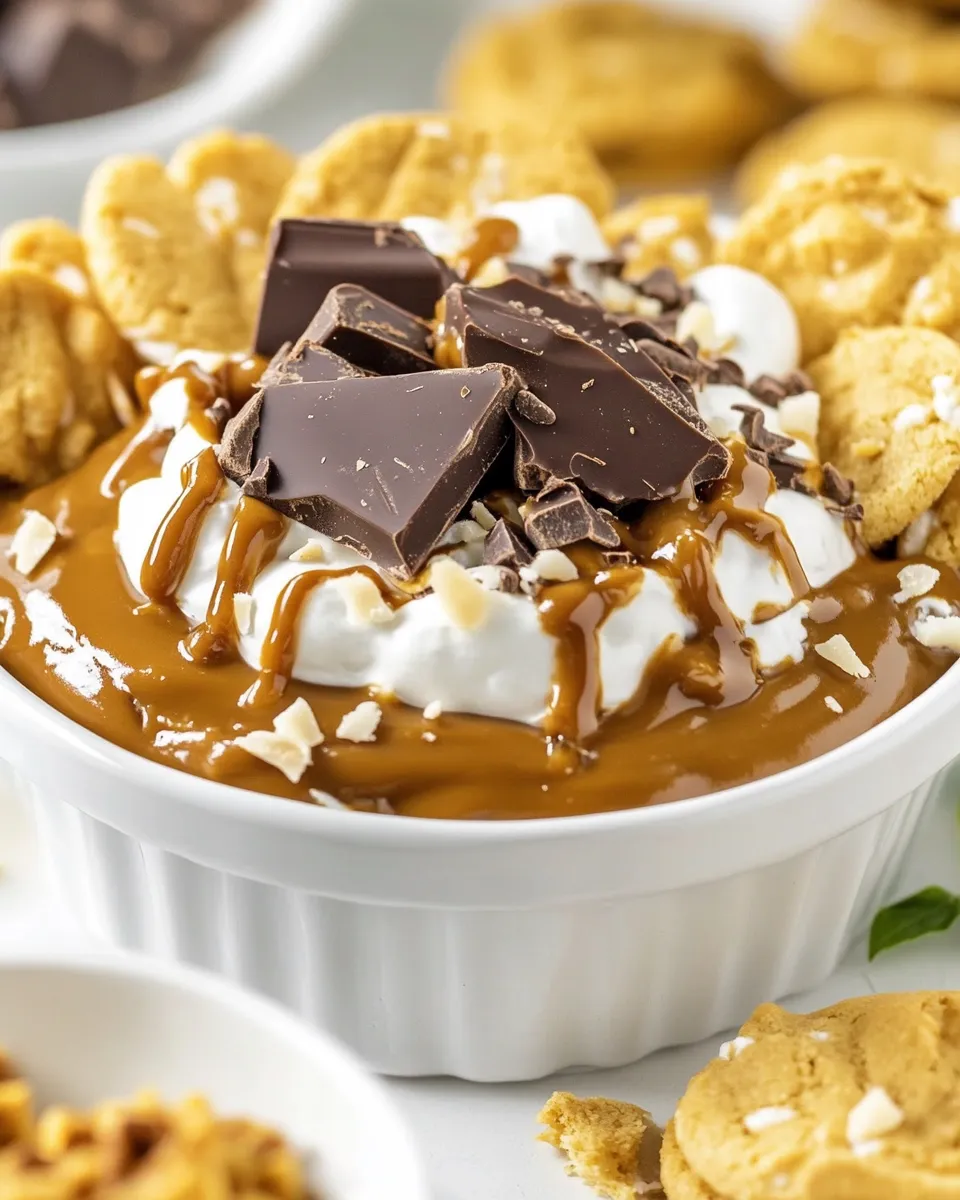 Best Coconut Chocolate Caramel Cookie Dip shot