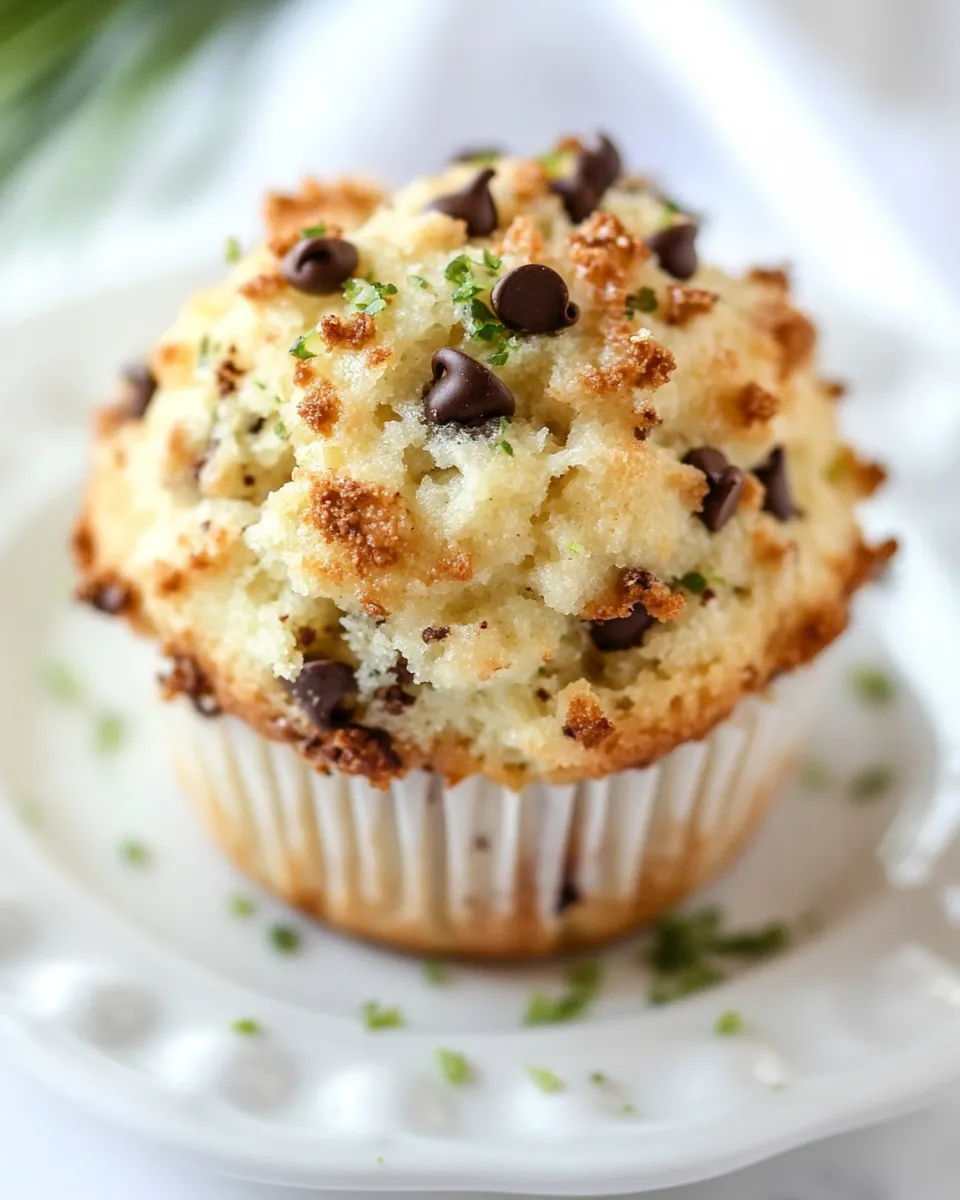 Delicious Coconut Lime Chocolate Chip Muffins shot